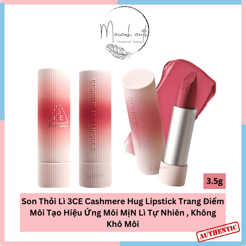 Son Lì 3CE Cashmere Hug Lipstick Son Thỏi Lì 3CE Màu Siêu Đẹp Mẫu Mới 3 ...