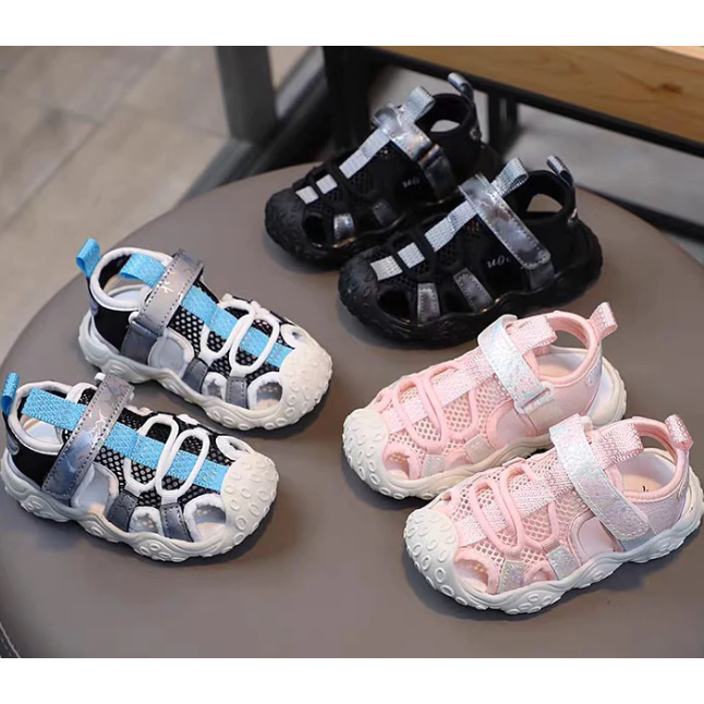 sandal bé trai dép rọ lưới vải êm chân mát mùa hè cho bé gái kiểu dáng thể thao năng động mẫu mới nhất bảo vệ chân RO918