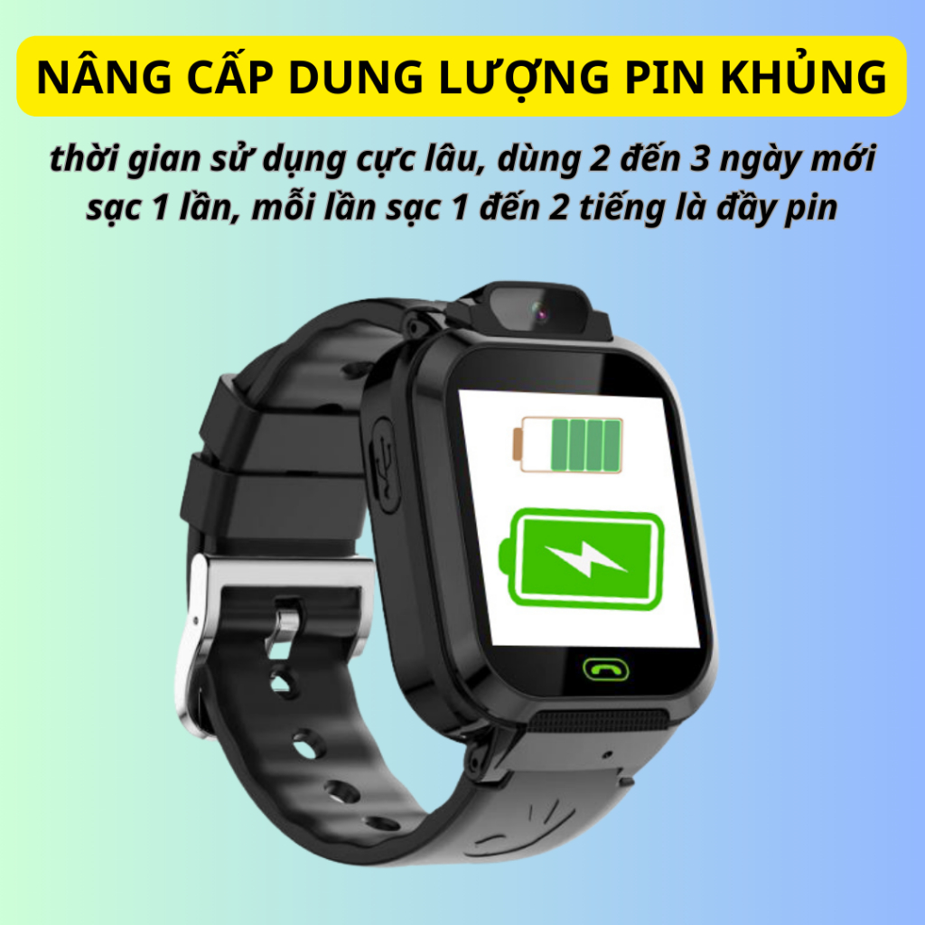 Đồng Hồ Thông Minh Lắp Sim Định Vị 4G _ Q20 cho Trẻ Em Học Sinh, Nge Gọi 2 chiều - Định Vị toàn quốc - pin khoẻ-Siêu Bền