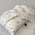 Bộ chăn ga cotton đũi hoa sắc màu vintage ga Trần bông ga, vỏ chăn kèm 2 vỏ gối  mềm mịn, bền đẹp đủ kích thước — ảnh 4