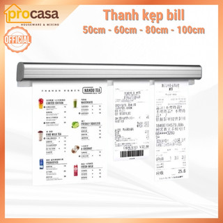 Thanh Kẹp Bill - Order - Hoá Đơn Bằng Nhôm (50cm - 60cm - 80cm - 100cm) - Kèm băng dính