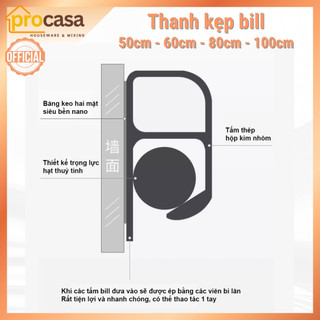 Thanh Kẹp Bill - Order - Hoá Đơn Bằng Nhôm (50cm - 60cm - 80cm - 100cm) - Kèm băng dính
