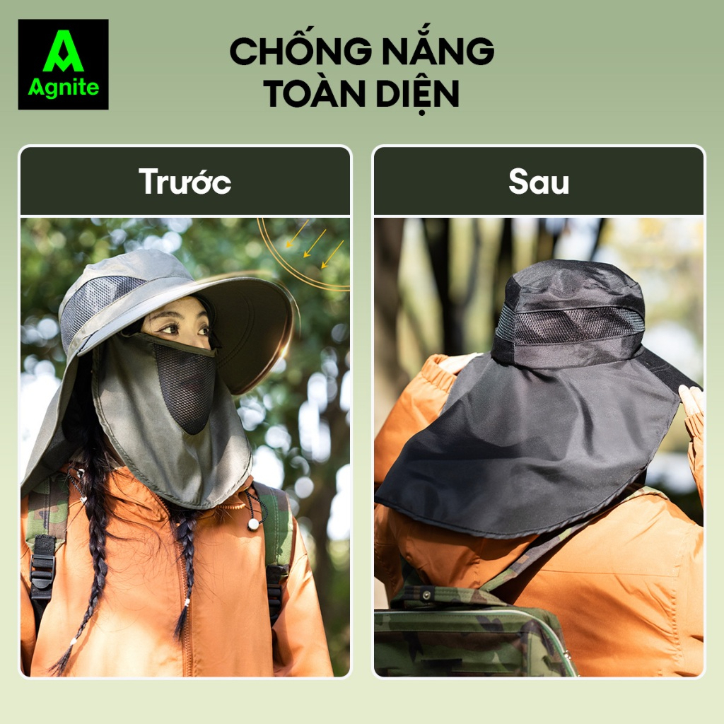 [Outlet S2] Mũ Chống Nắng Làm Vườn Agnite by Deli Chống tia UV Kèm Mạng Che Mặt Thiết Kế Lưới Thoáng Mát Dễ Chịu