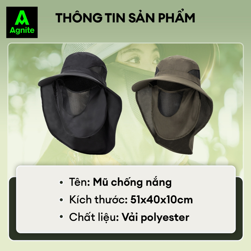 [Outlet S2] Mũ Chống Nắng Làm Vườn Agnite by Deli Chống tia UV Kèm Mạng Che Mặt Thiết Kế Lưới Thoáng Mát Dễ Chịu