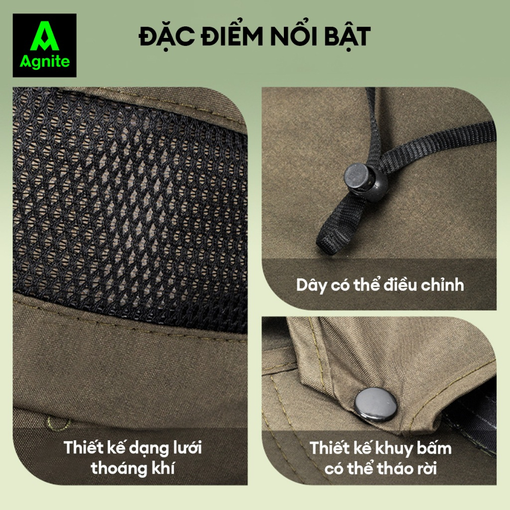 [Outlet S2] Mũ Chống Nắng Làm Vườn Agnite by Deli Chống tia UV Kèm Mạng Che Mặt Thiết Kế Lưới Thoáng Mát Dễ Chịu