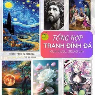[HỎA TỐC] TỔNG HỢP TRANH ĐÍNH ĐÁ 5D 30x40cm, đầy đủ dụng cụ, không căng khung nhiều chủ đề