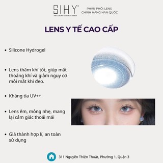 SIHY – Kính áp tròng, Lens [CẬN] Ventus màu xanh, độ cận 0 đến 6 độ, đường kính 14,5mm