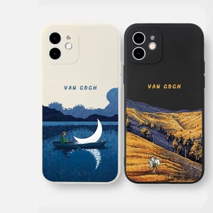 Ốp lưng iphone họa tiết tranh phong cảnh Van Gogh cho iphone 17 air 16promax 15 14 13 12 11 plus xsm 6plus 7plus e0072