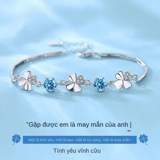 Vòng Tay Cỏ Bốn Lá Bạc S925 Vòng Tay Moissanite Cô Gái Quà Tặng S91