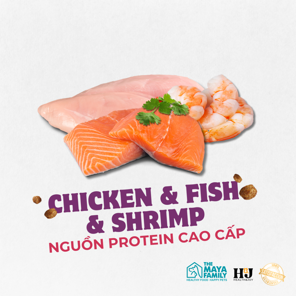 Ảnh Thức ăn cho mèo con HJ PREMIUM CHICKEN, FISH, SHRIMP KITTEN - Thịt gà, cá, tôm bao 2kg 4