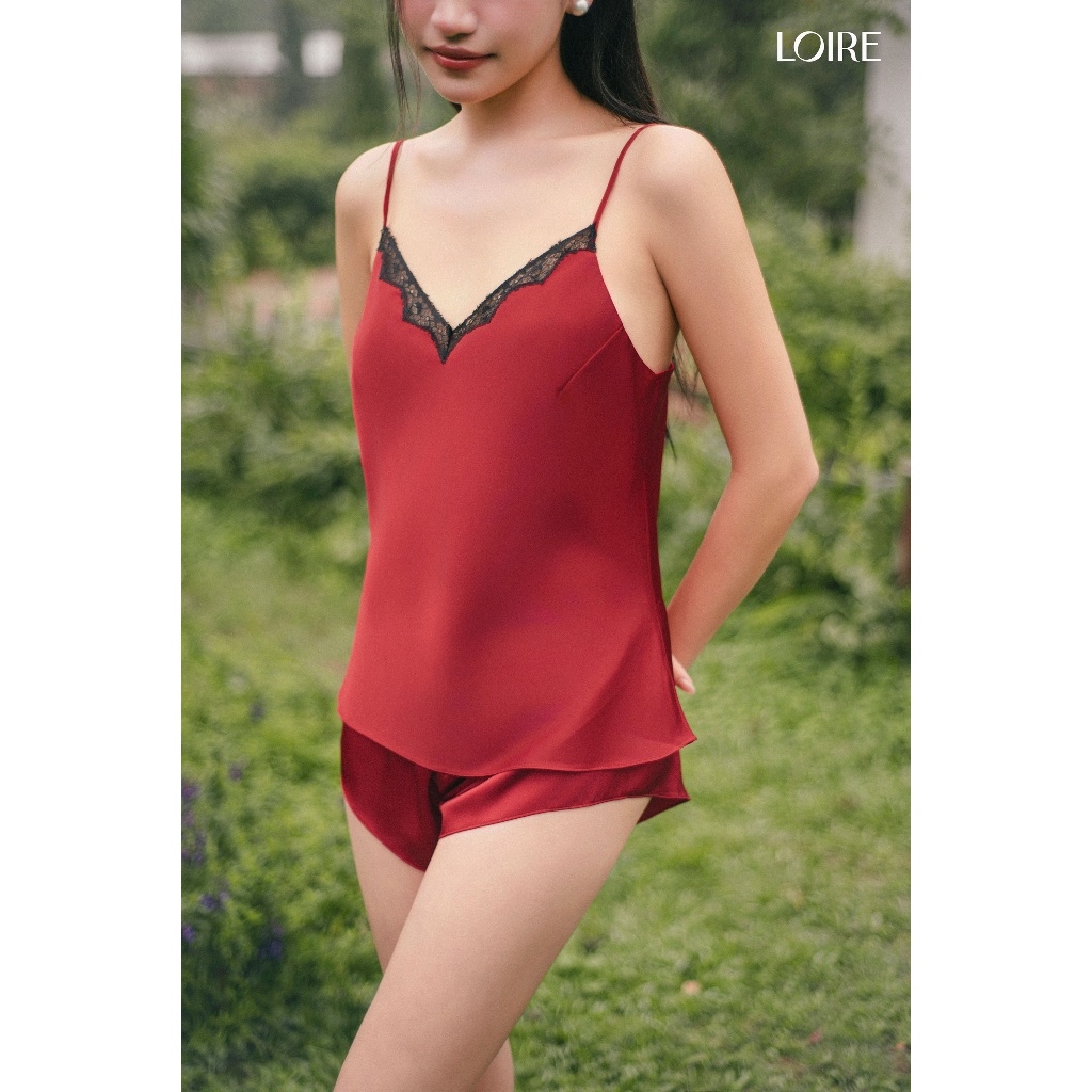 Bộ Đồ Ngủ Ngắn 2 Dây Phối Ren Quần Dáng Ngắn Sexy Loirechic BHDN19