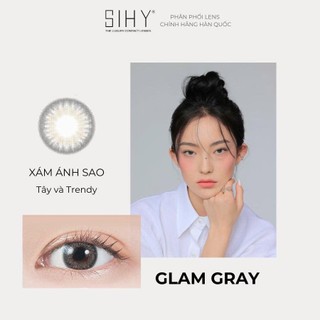 SIHY - Kính áp tròng, Lens [CẬN] Glam Gray màu xám có vân, độ cận 0 độ đến 8 độ cao cấp