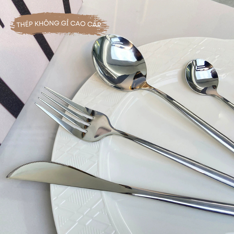 Bộ Dao Muỗng Dĩa Thìa Inox Không Gỉ BDN Nhẹ Nhàng Sang Trọng Dùng Ăn Bít Tết, Đồ Âu Cao Cấp | 241