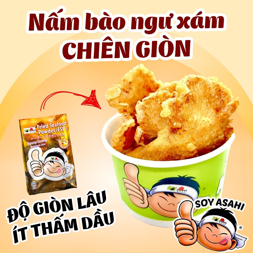 Bột chiên giòn Tempura Soy Asahi (FSP) 500g, Bột Chiên Tạo Lớp Áo Giòn Rụm, Vàng Đẹp, Ít Thấm Dầu