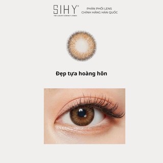 SIHY – Kính áp tròng, Lens [CẬN] Glam Brown màu nâu sáng, 0 độ đến 8 độ cao cấp, chống tia UV