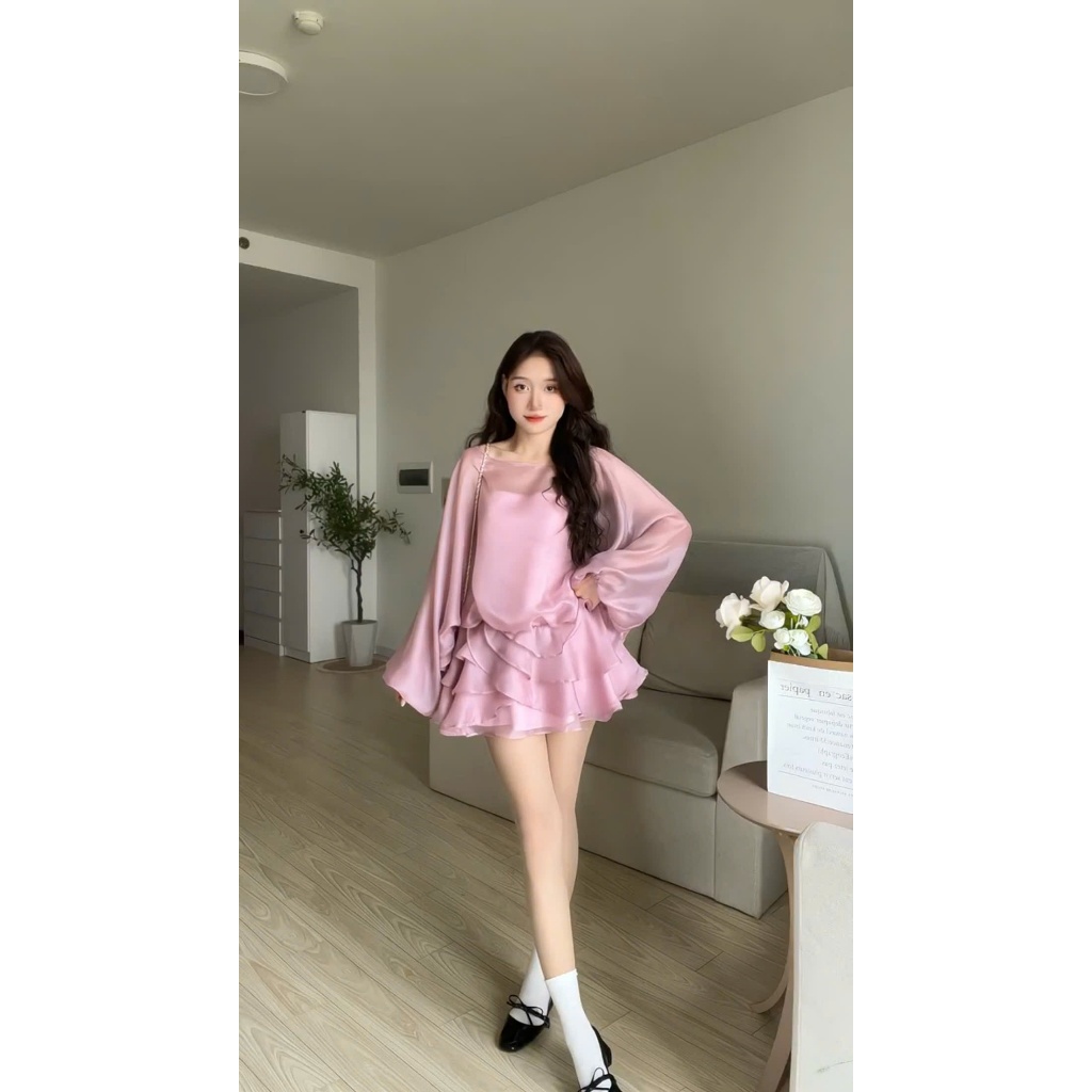 Ảnh Đầm Bí Tay Phồng Cánh Dơi Xòe Tầng Siêu Dễ Thương (Có Quần Bảo Hộ) - DREA DRESS - GOÛT DE JUN 1