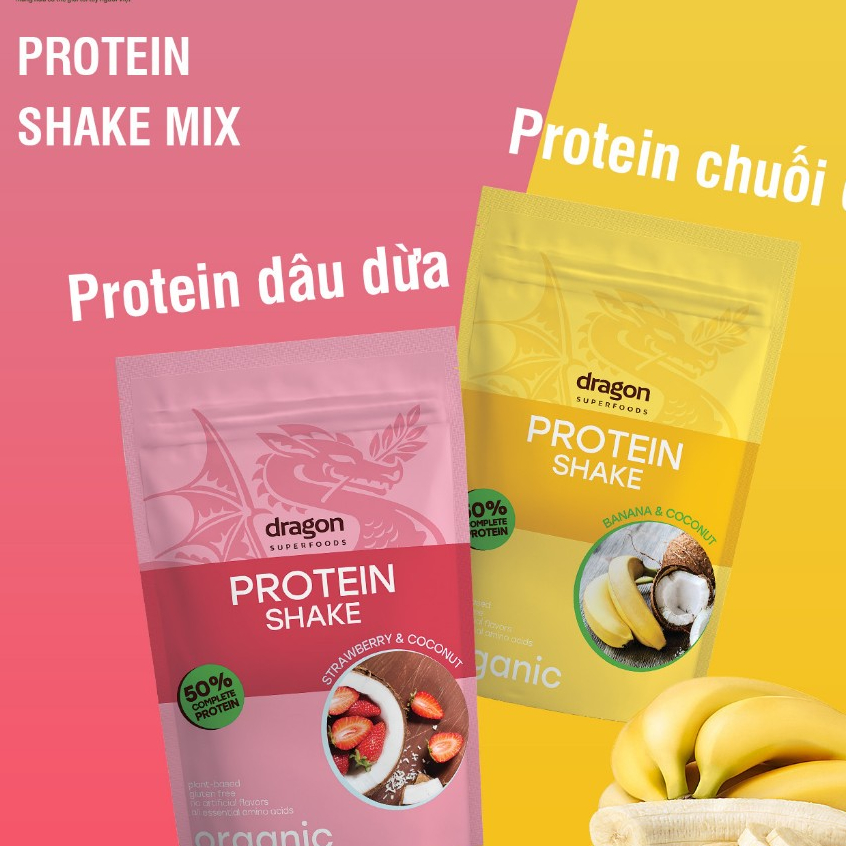 Bột Protein Shake thuần chay hữu cơ Dragon Superfoods