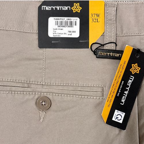 MERRIMAN SALE - Quần Khaki Có Ly Cao cấp, Màu Đen, Xám, Kem, Navy Form Slim Fit, Chất Liệu Cotton