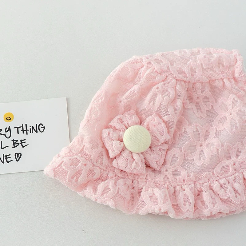 Mũ sơ sinh vành tròn cho bé trai bé gái thêu hoa nơ xinh xắn , phù hợp 0-1 tuổi