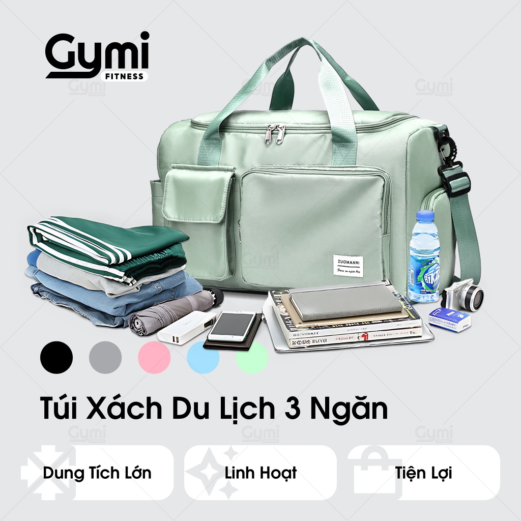 Túi Xách Du Lịch Có 3 Ngăn, Kèm Ngăn Để Giày, Tập Gym, Đi Bơi Chống Nước Cao Cấp, Có Ngăn Ngoài - Tui3Ngan