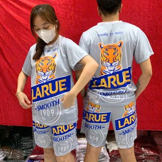 ⚡️RẺ VÔ ĐỊCH ⚡️ Bộ Thể Thao Nam Cổ Tròn Chất Thun Lạnh Ép Vân Chìm Co Giãn, Mềm Mịn LARUE BẠC Phong Cách KL2