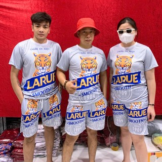 ⚡️RẺ VÔ ĐỊCH ⚡️ Bộ Thể Thao Nam Cổ Tròn Chất Thun Lạnh Ép Vân Chìm Co Giãn, Mềm Mịn LARUE BẠC Phong Cách KL2