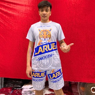 ⚡️RẺ VÔ ĐỊCH ⚡️ Bộ Thể Thao Nam Cổ Tròn Chất Thun Lạnh Ép Vân Chìm Co Giãn, Mềm Mịn LARUE BẠC Phong Cách KL2