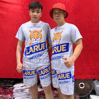 ⚡️RẺ VÔ ĐỊCH ⚡️ Bộ Thể Thao Nam Cổ Tròn Chất Thun Lạnh Ép Vân Chìm Co Giãn, Mềm Mịn LARUE BẠC Phong Cách KL2