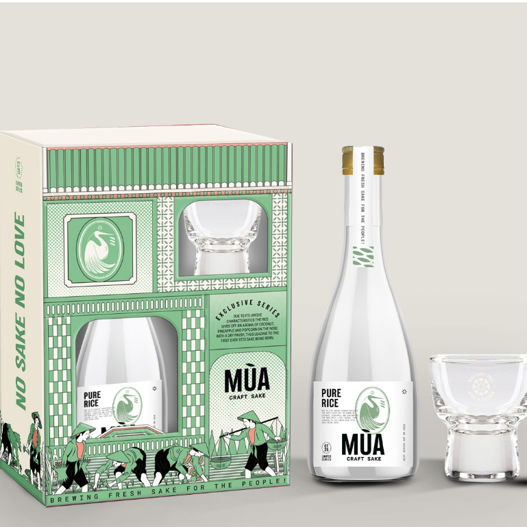 Gift set 1 chai Sake Pure Rice 300ml MÙA Craft Sake và 1 Ly Haiku in ...