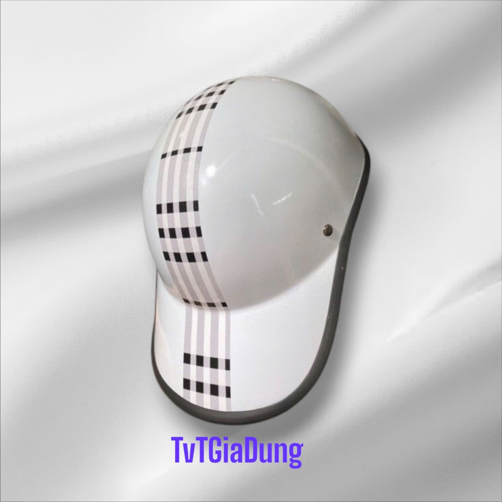 Mũ Bảo Hiểm Lưỡi Trai Sọc Kẻ Đen Trắng Thời Trang Nam Nữ Nhựa ABS Chống Va Đập