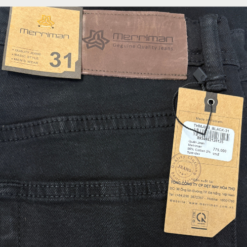 MERRIMAN SALE - Quần Jean Nam Cao Cấp Màu Đen, Denim, Navy, Form Slim Fit Trẻ Trung Bền Màu