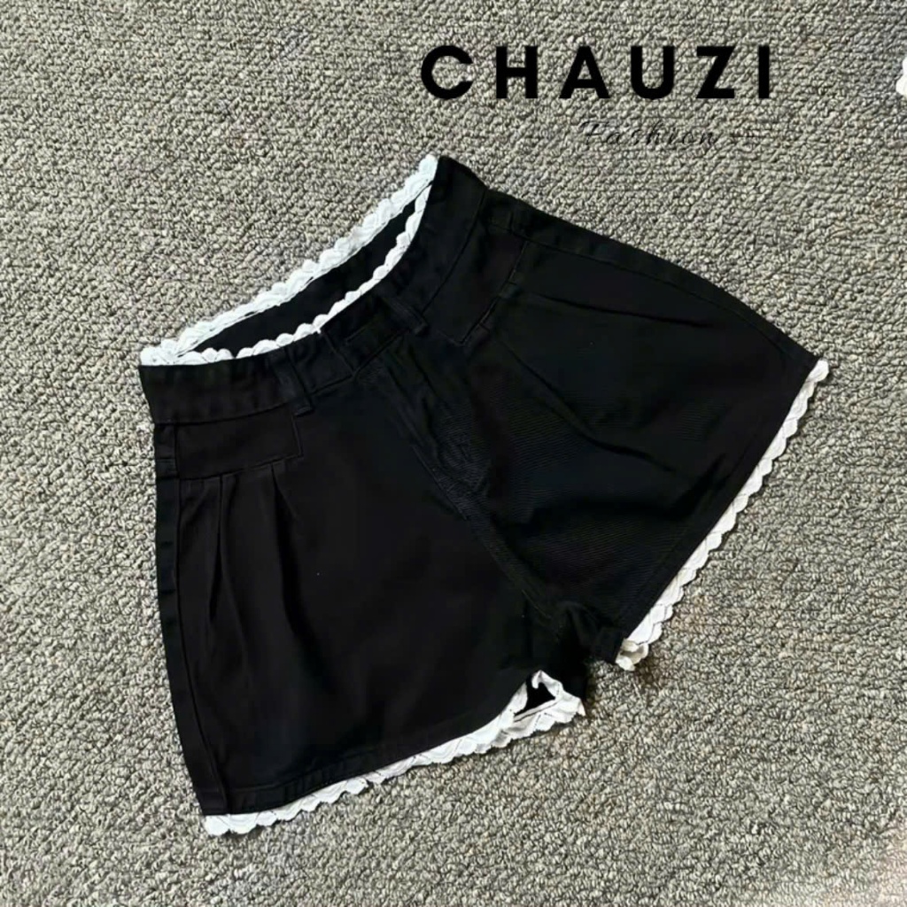 [MỞ BÁN]QUẦN SHORT JEANS ĐÙI NỮ LƯNG CAO PHỐI REN LƯNG MÀU TRẮNG ĐEN KEM SIÊU CÁ TÍNH XỊN SÒ QS890