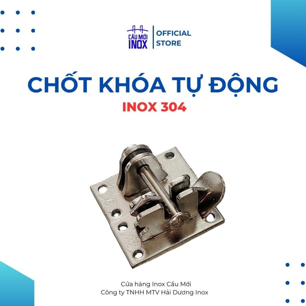 Chốt khóa tự động inox 304, chốt khóa thông minh inox 304, dày 4ly, chất lượng cao