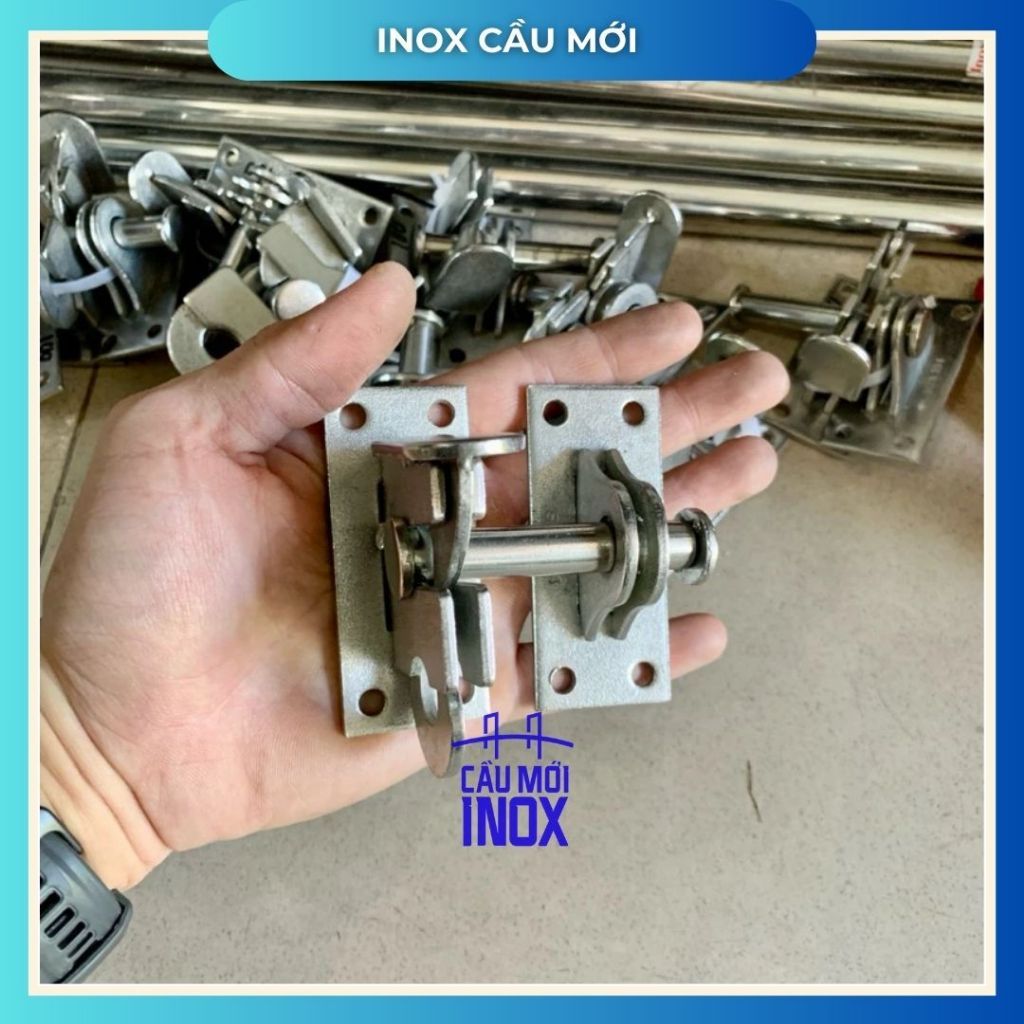 Chốt khóa tự động inox 304, chốt khóa thông minh inox 304, dày 4ly, chất lượng cao