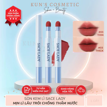 Son Kem Lì Mịn SACE LADY Trang Điểm Nhẹ Nhàng Không Trôi Chống Nước 1 cây