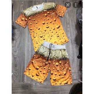 Đồ Bộ Quần Áo BỌT BIA Mùa Hè Thời Trang Nam Nữ Phong Cách Trẻ Trung,sét thể thao mặc nhà tập gym cặp nhóm KL2