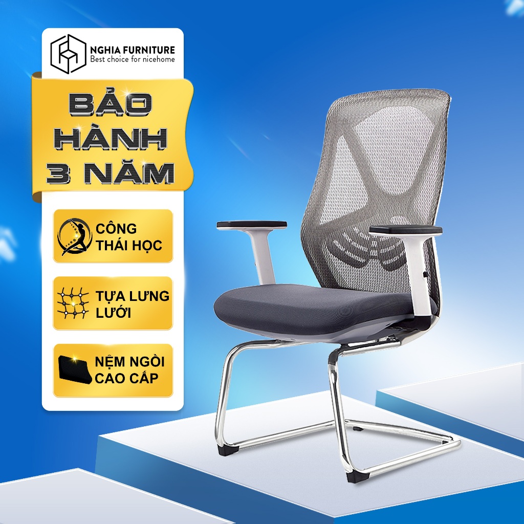 Ảnh Ghế công thái học Nghia Furniture Spider, Full lưới thoáng khí, ngả sâu 135 độ, bảo hành 3 năm 2