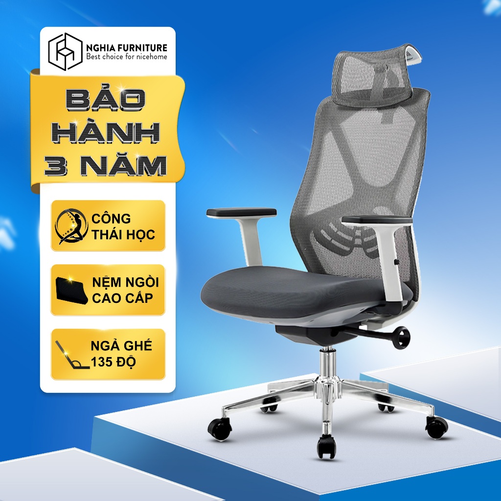 Ảnh Ghế công thái học Nghia Furniture Ergonomic Spider 01 bảo vệ cột sống hiệu quả 1