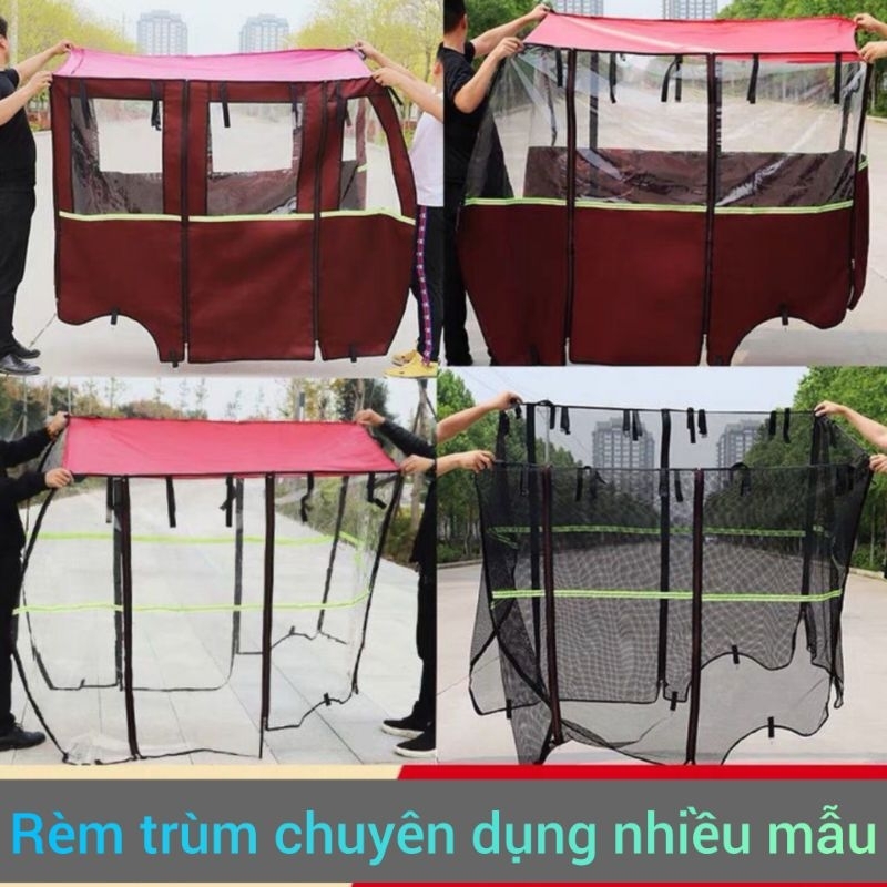 Rèm trùm mái che xe điện 3 bánh F68-PRO, ME PRO, C3 (Chỉ rèm trùm quây ...