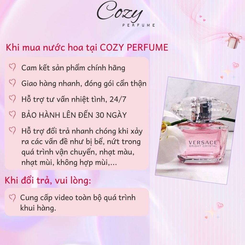 Nước hoa nữ Versace Bright Crystal Chiết 5ml/10ml Hương thơm Nữ tính, Năng động - Cozy Perfume