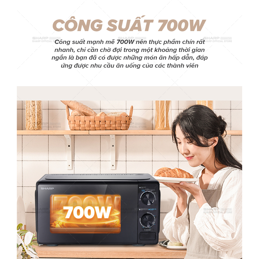 Lò vi sóng Sharp R-2039E-BK - ảnh sản phẩm 4