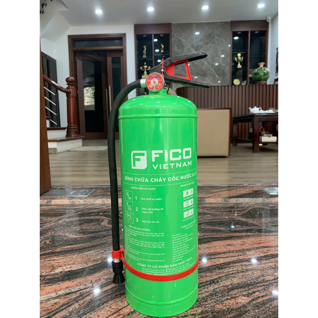 Bình chữa cháy, bình cứu hoả đa năng gốc nước dành cho pin xe điện 6L chính hãng F FICO VIETNAM