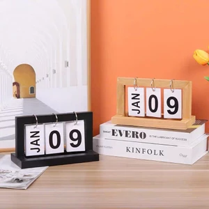 Lịch Gỗ Để Bàn TTG FURNITURE Trang Trí Nhà Cửa, Bàn Làm Việc, Bàn Học Tập Chất Liệu Gỗ Mộc Mạc