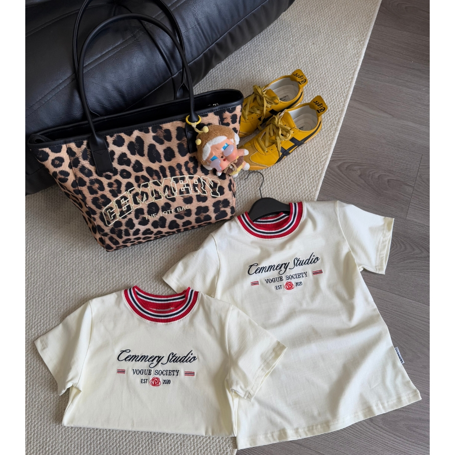 Áo Baby Tee CEMMERY Local Brand Chính Hãng Bloom Baby Tee Cotton 2 Chiều Cổ Dệt Màu Cream