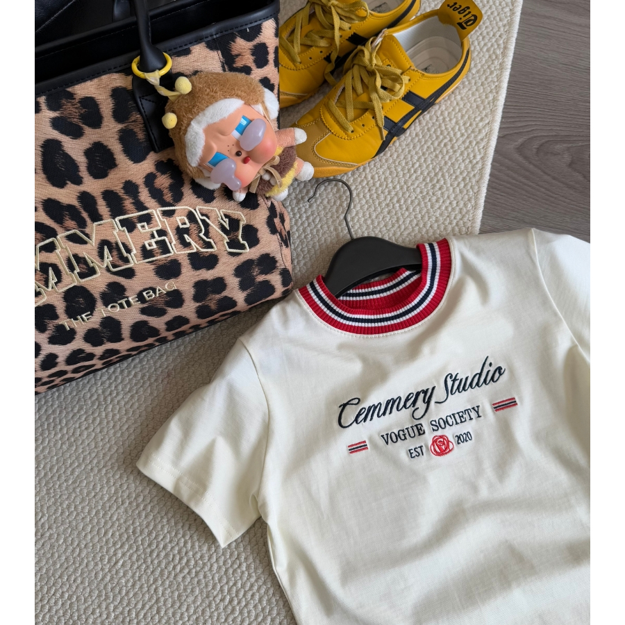 Áo Baby Tee CEMMERY Local Brand Chính Hãng Bloom Baby Tee Cotton 2 Chiều Cổ Dệt Màu Cream