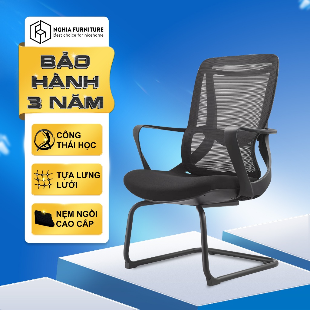 Ảnh Ghế văn phòng công thái học Nghiafurniture Niko, Nâng hạ, ngả lưng, nệm cao cấp, bảo hành 3 năm 4