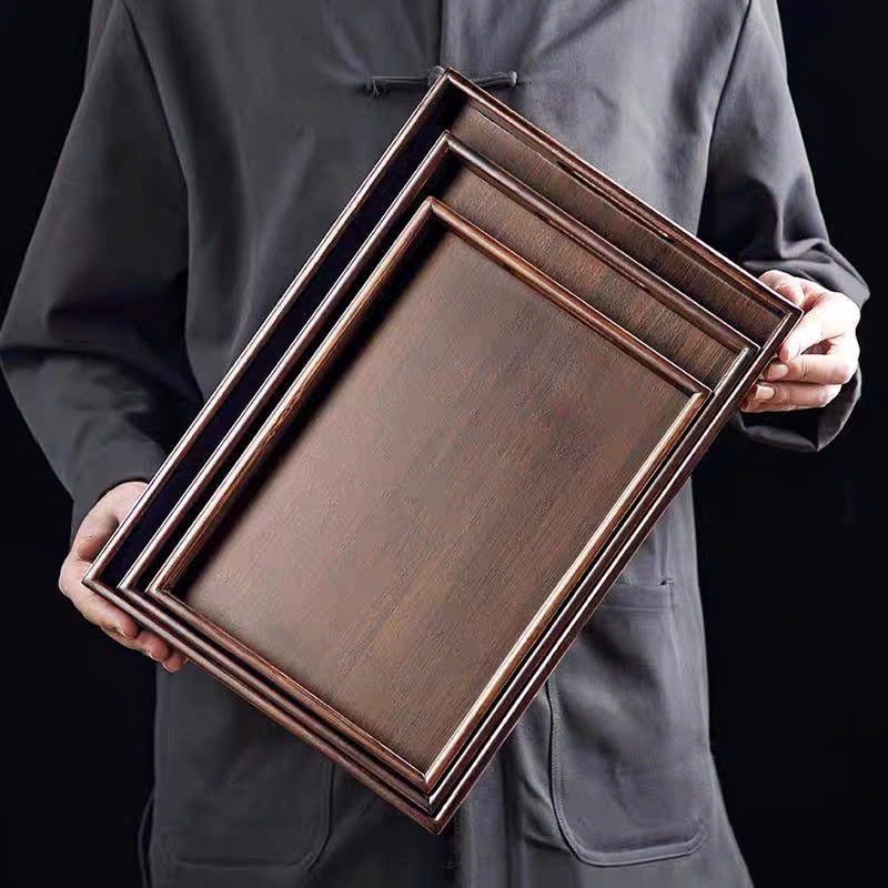 Ảnh Khay Gỗ Đa Năng Cao Cấp Có Tay Cầm VUADECOR Dày 4cm Dùng Để Bưng Bê Đồ Ăn Đồ Uống Nhà Hàng, Khách Sạn, Cafe 4