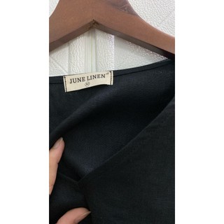 [JUNE LINEN] A24 Áo Linen cổ tim tay ngắn basic. Pure linen. HỎA TỐC.