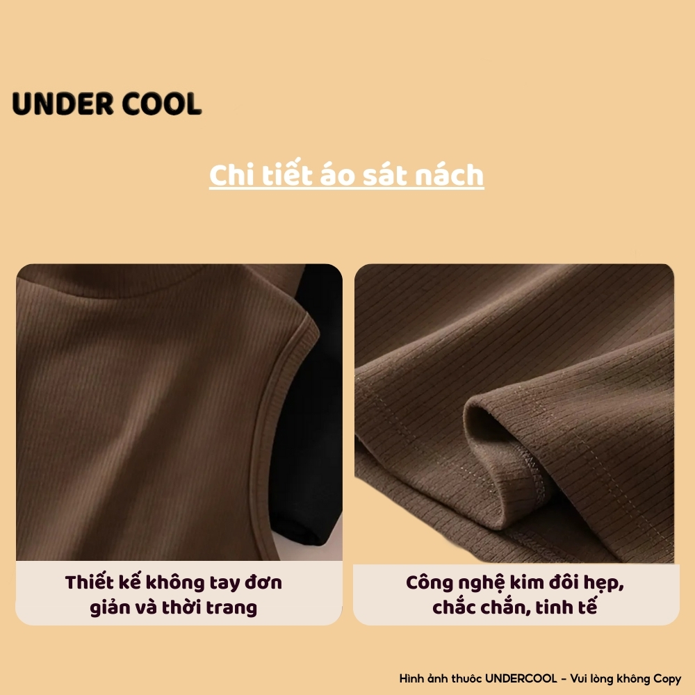 Áo Sát Nách, Áo 3 Lỗ UNDERCOOL Cổ 3 Phân Nỉ Ép Cao Cấp Không Bai Xù 5 Màu Full Size 40-65kg ABL32