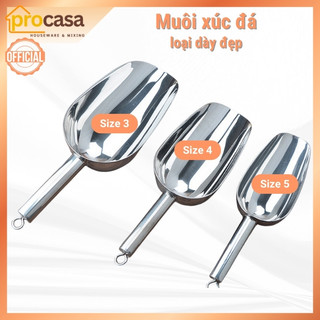 Muôi - muỗng xúc đá inox dày đẹp size 3 4 5